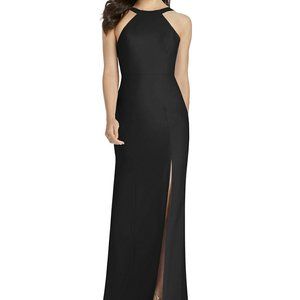 High-Neck Backless Trumpet Gown, Style 3039, Black